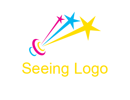 satellite colorful shooting stars printing logo