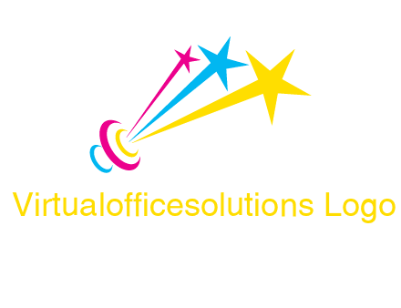 satellite colorful shooting stars printing logo