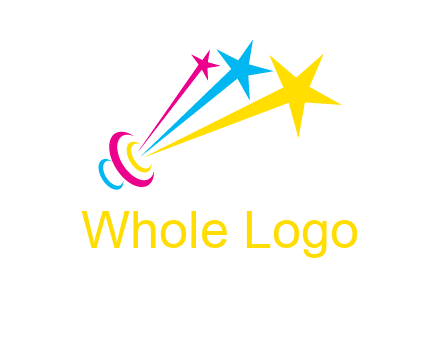 satellite colorful shooting stars printing logo