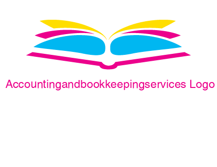 horizontal colorful open book printing logo