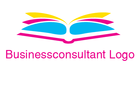 horizontal colorful open book printing logo