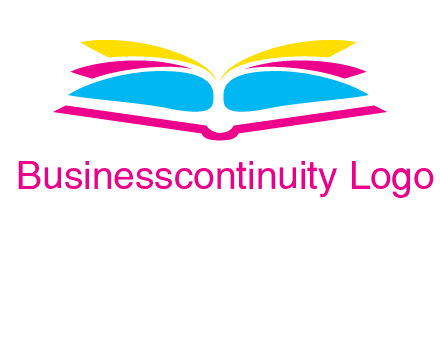 horizontal colorful open book printing logo