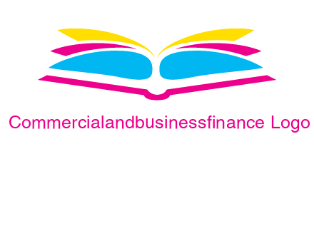 horizontal colorful open book printing logo