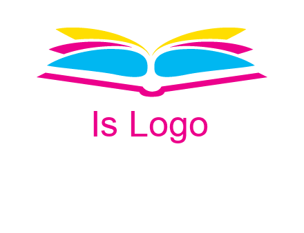horizontal colorful open book printing logo
