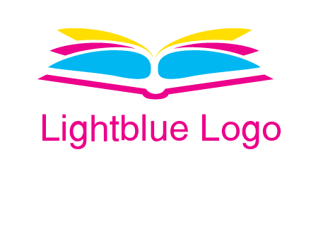 horizontal colorful open book printing logo