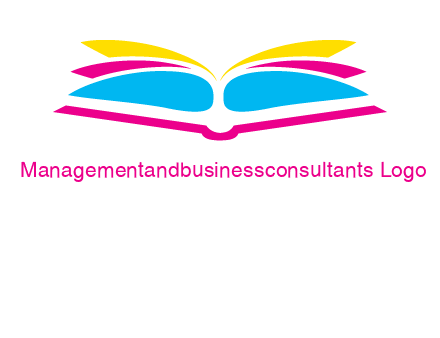 horizontal colorful open book printing logo