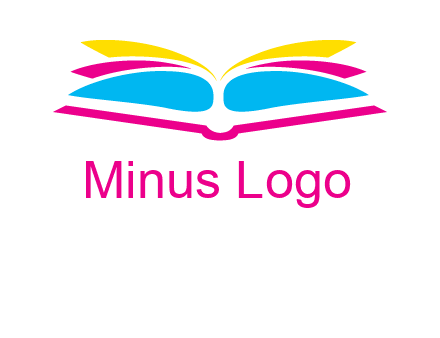 horizontal colorful open book printing logo