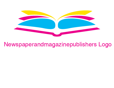 horizontal colorful open book printing logo