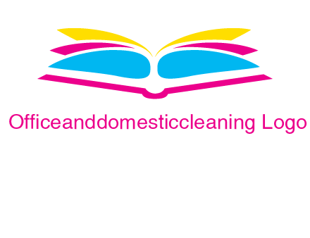 horizontal colorful open book printing logo