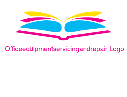 horizontal colorful open book printing logo