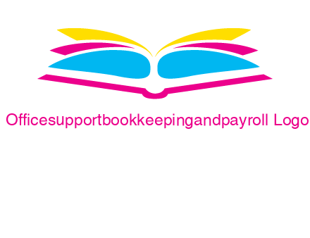 horizontal colorful open book printing logo