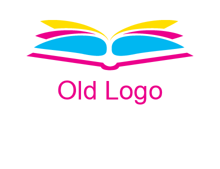 horizontal colorful open book printing logo