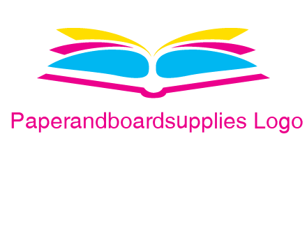 horizontal colorful open book printing logo