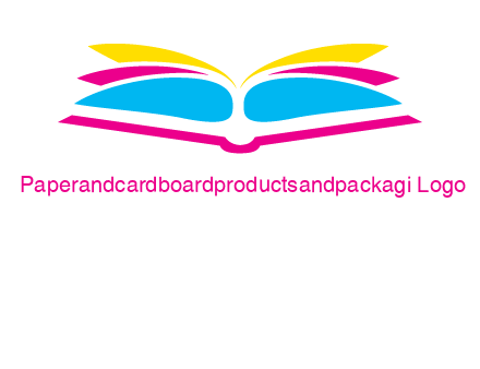 horizontal colorful open book printing logo