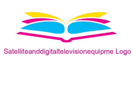 horizontal colorful open book printing logo