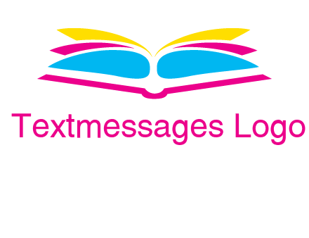 horizontal colorful open book printing logo