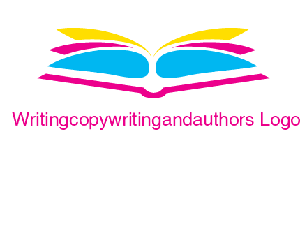 horizontal colorful open book printing logo