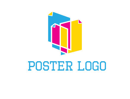 abstract colorful papers printing logo