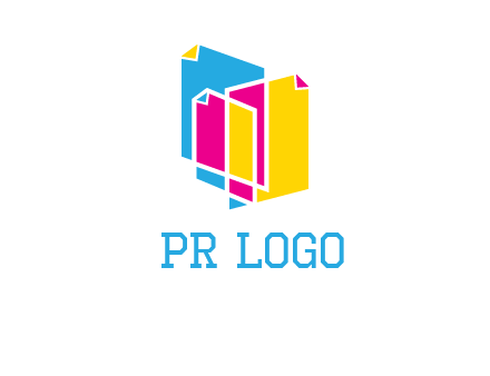 abstract colorful papers printing logo