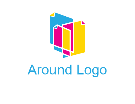 abstract colorful papers printing logo