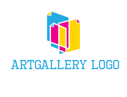 abstract colorful papers printing logo