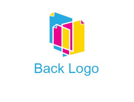 abstract colorful papers printing logo