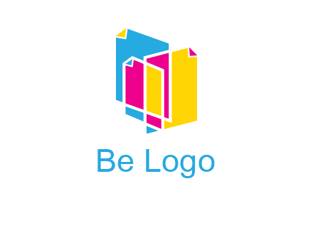 abstract colorful papers printing logo
