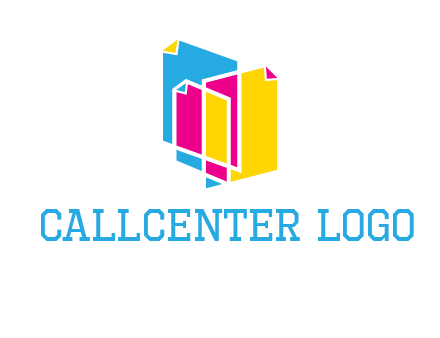 abstract colorful papers printing logo