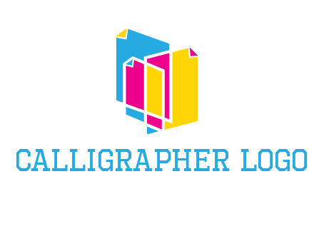 abstract colorful papers printing logo