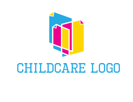 abstract colorful papers printing logo