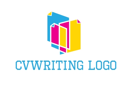 abstract colorful papers printing logo