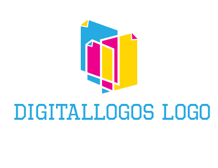 abstract colorful papers printing logo