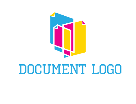 abstract colorful papers printing logo