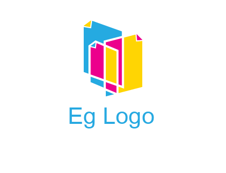 abstract colorful papers printing logo