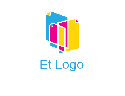 abstract colorful papers printing logo
