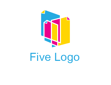 abstract colorful papers printing logo