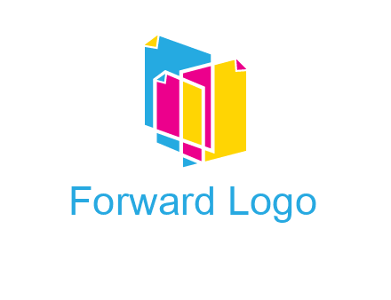abstract colorful papers printing logo