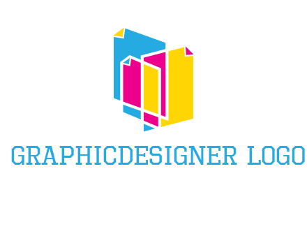 abstract colorful papers printing logo