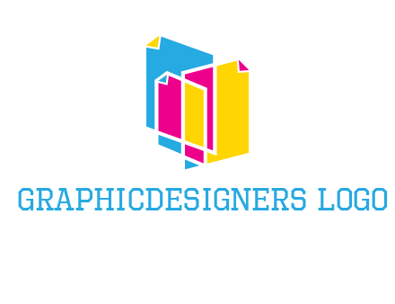 abstract colorful papers printing logo