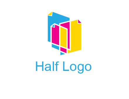 abstract colorful papers printing logo