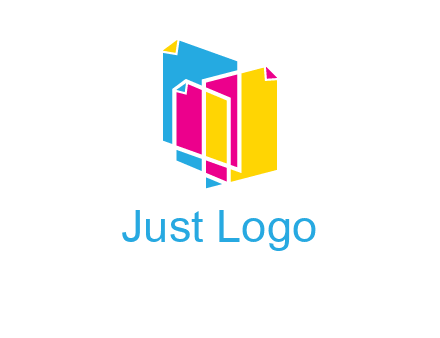 abstract colorful papers printing logo
