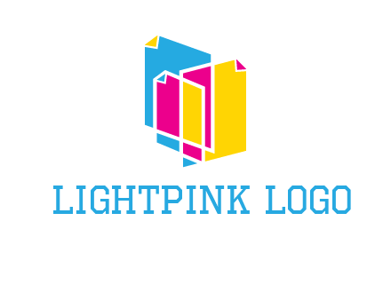 abstract colorful papers printing logo