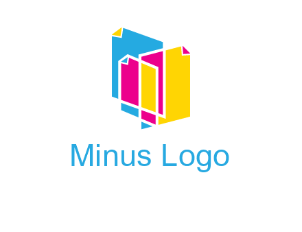 abstract colorful papers printing logo