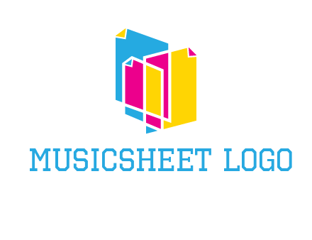 abstract colorful papers printing logo