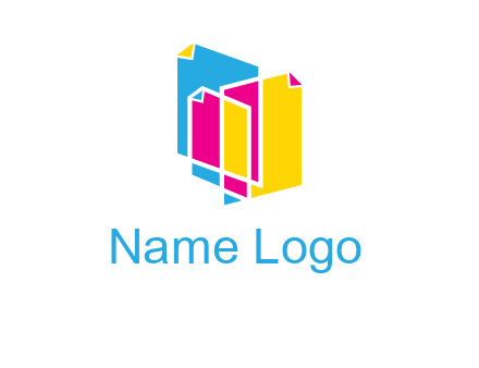 abstract colorful papers printing logo