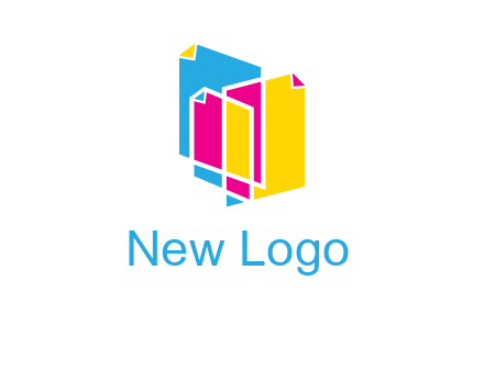 abstract colorful papers printing logo