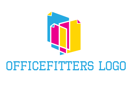 abstract colorful papers printing logo