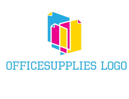abstract colorful papers printing logo