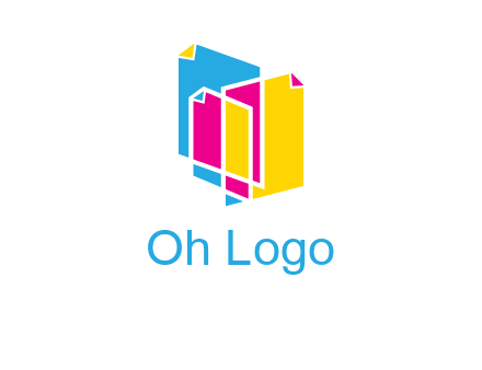 abstract colorful papers printing logo