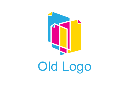 abstract colorful papers printing logo